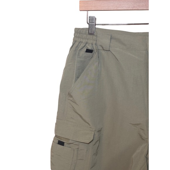 World Wide Sportsman Mens Cargo Shorts 34 Olive Green Nylon Utility Gorpcore - Picture 2 of 11